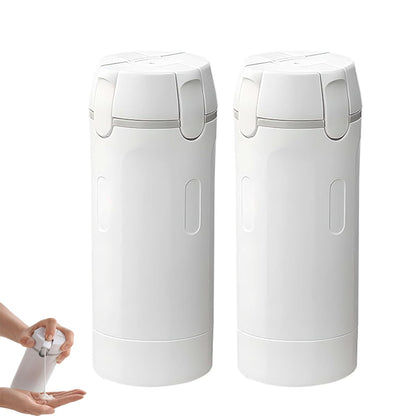4 in 1 Travel Dispenser, Travel Bottles for Toiletries, No Squeeze Press Dispenser 30ML Leak Proof Travel Containers, Portable Refillable Shampoo Lotion Conditioner Bottles with Labels(1Green)